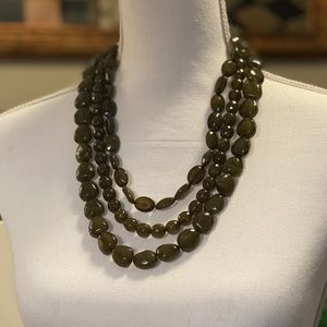 Green beaded necklace 20”
